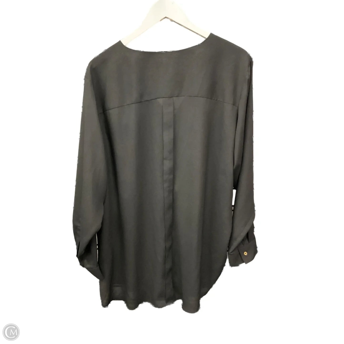 Top Long Sleeve By Calvin Klein In Black, Size: 1x