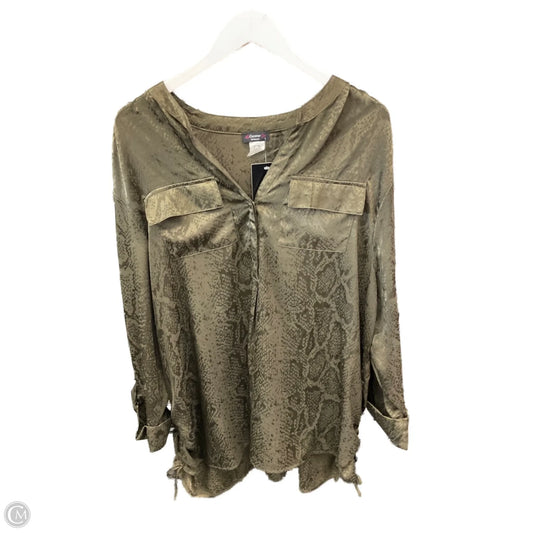 Top Long Sleeve By Cocomo In Green, Size: 3x