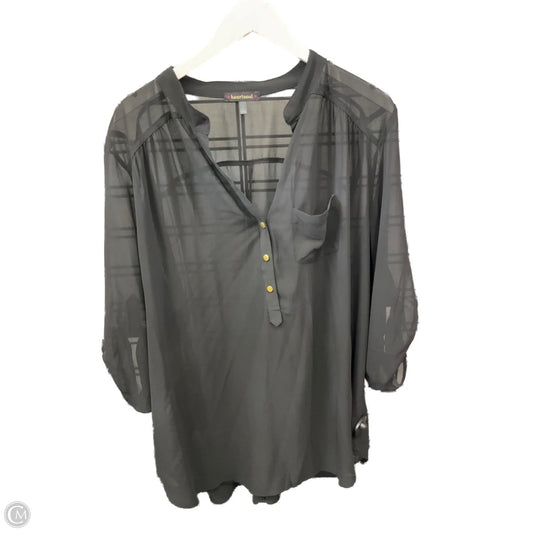 Top 3/4 Sleeve By Heart And Soul In Black, Size: 3x