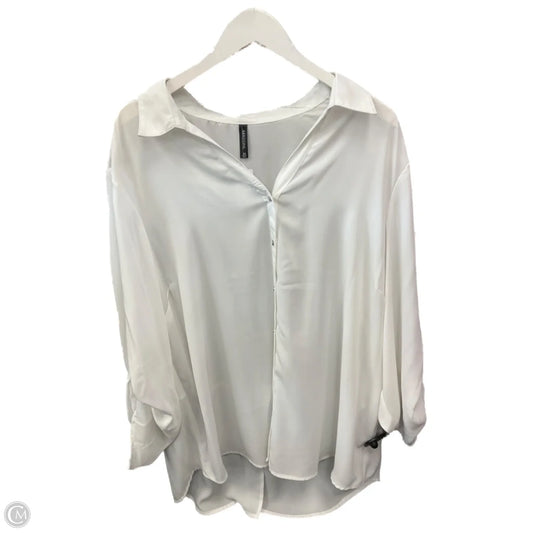 Top 3/4 Sleeve By Massini In White, Size: 3x