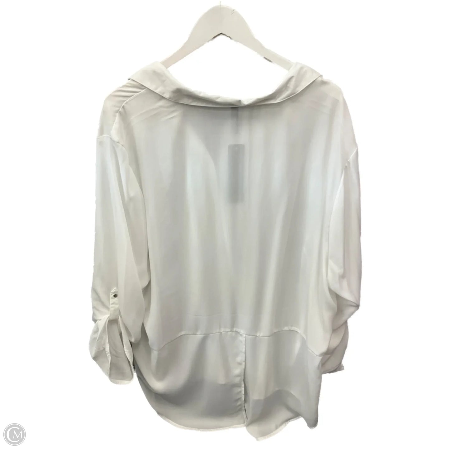 Top 3/4 Sleeve By Massini In White, Size: 3x