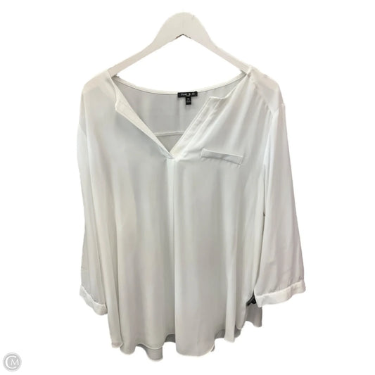 Top 3/4 Sleeve By Sami & Jo In White, Size: 2x