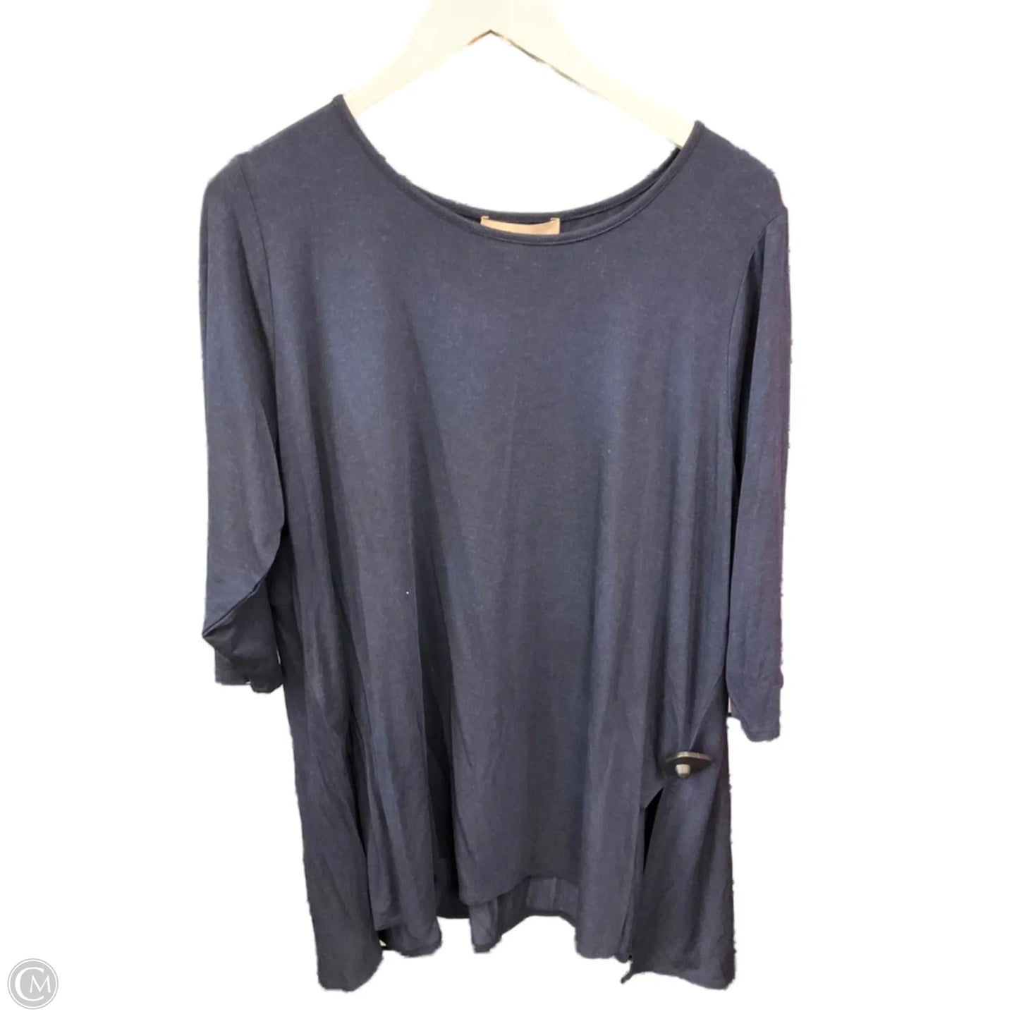Top 3/4 Sleeve By Philosophy In Navy, Size: 2x
