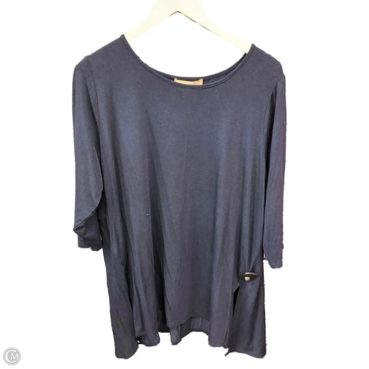 Top 3/4 Sleeve By Philosophy In Navy, Size: 2x