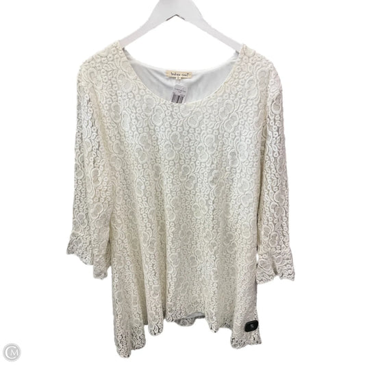 Top 3/4 Sleeve By Indigo Soul In Cream, Size: 3x