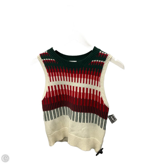 Vest Sweater By Le Lis In Green & Red, Size: S