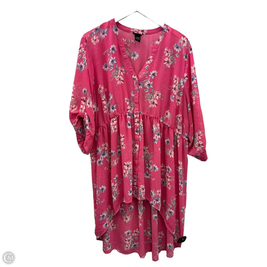 Tunic 3/4 Sleeve By Torrid In Pink, Size: 3x