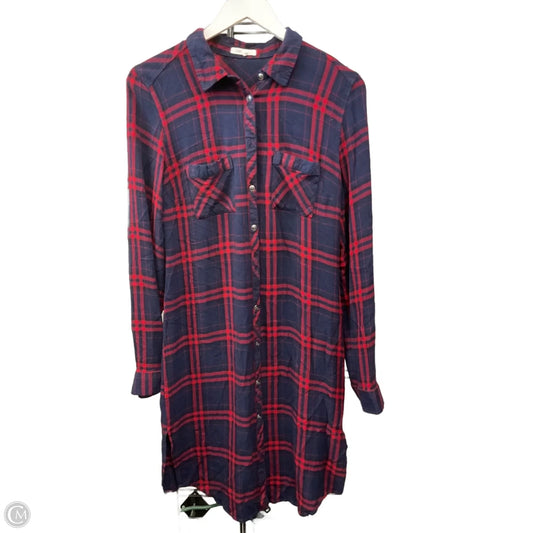 Tunic Long Sleeve By Maurices In Blue & Red, Size: S