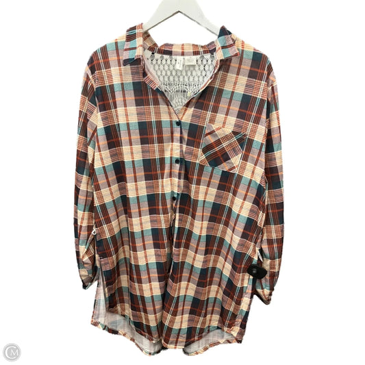 Top Long Sleeve By Esse In Multi-colored, Size: 3x