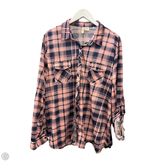 Top Long Sleeve By Passport In Pink, Size: 3x