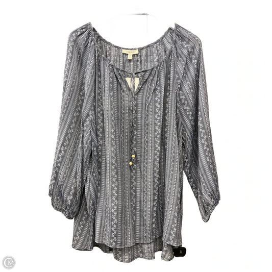 Top 3/4 Sleeve By Como Sport In Grey, Size: 3x