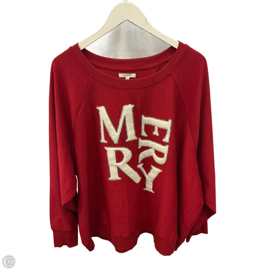 Top Long Sleeve By Maurices In Red, Size: 3x