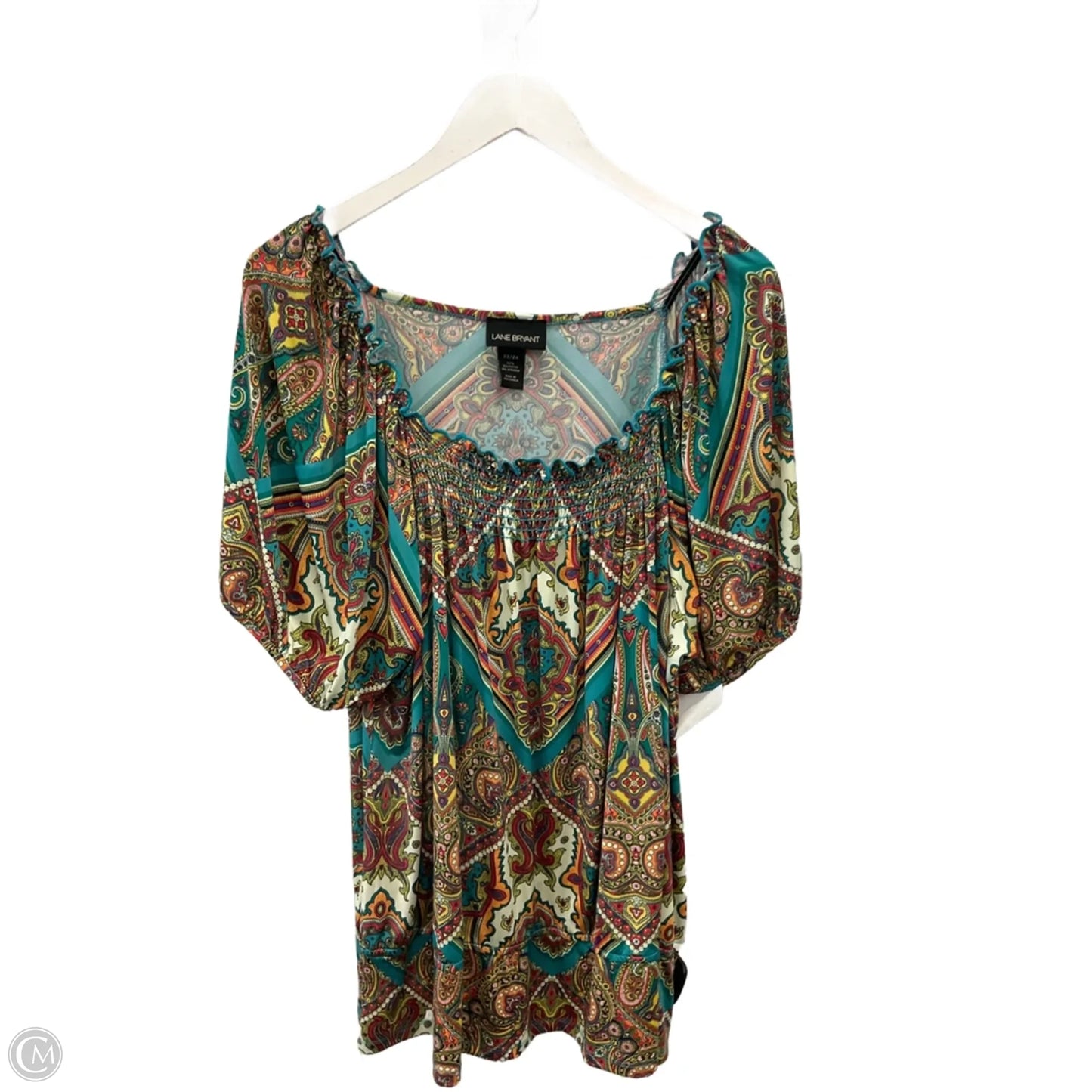 Top Short Sleeve By Lane Bryant In Green, Size: 3x