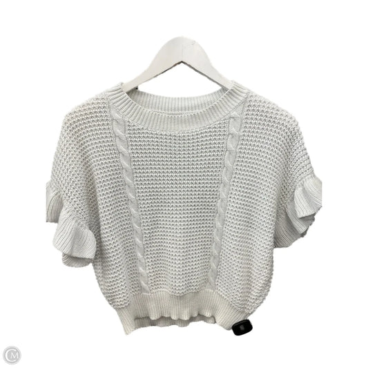 Sweater Short Sleeve By Cme In White, Size: S