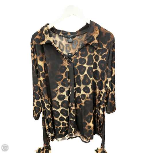 Top 3/4 Sleeve By Clothes Mentor In Brown, Size: 3x
