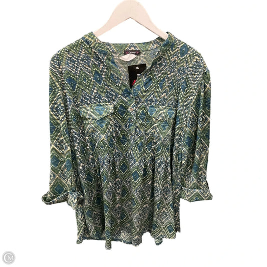 Top Short Sleeve By Cocomo In Green, Size: 2x