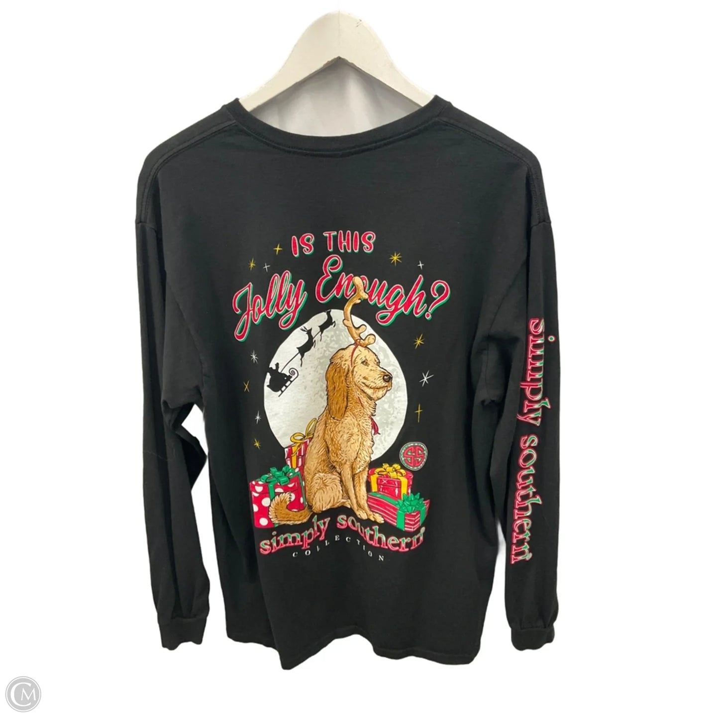 Top Long Sleeve By Simply Southern In Black, Size: L