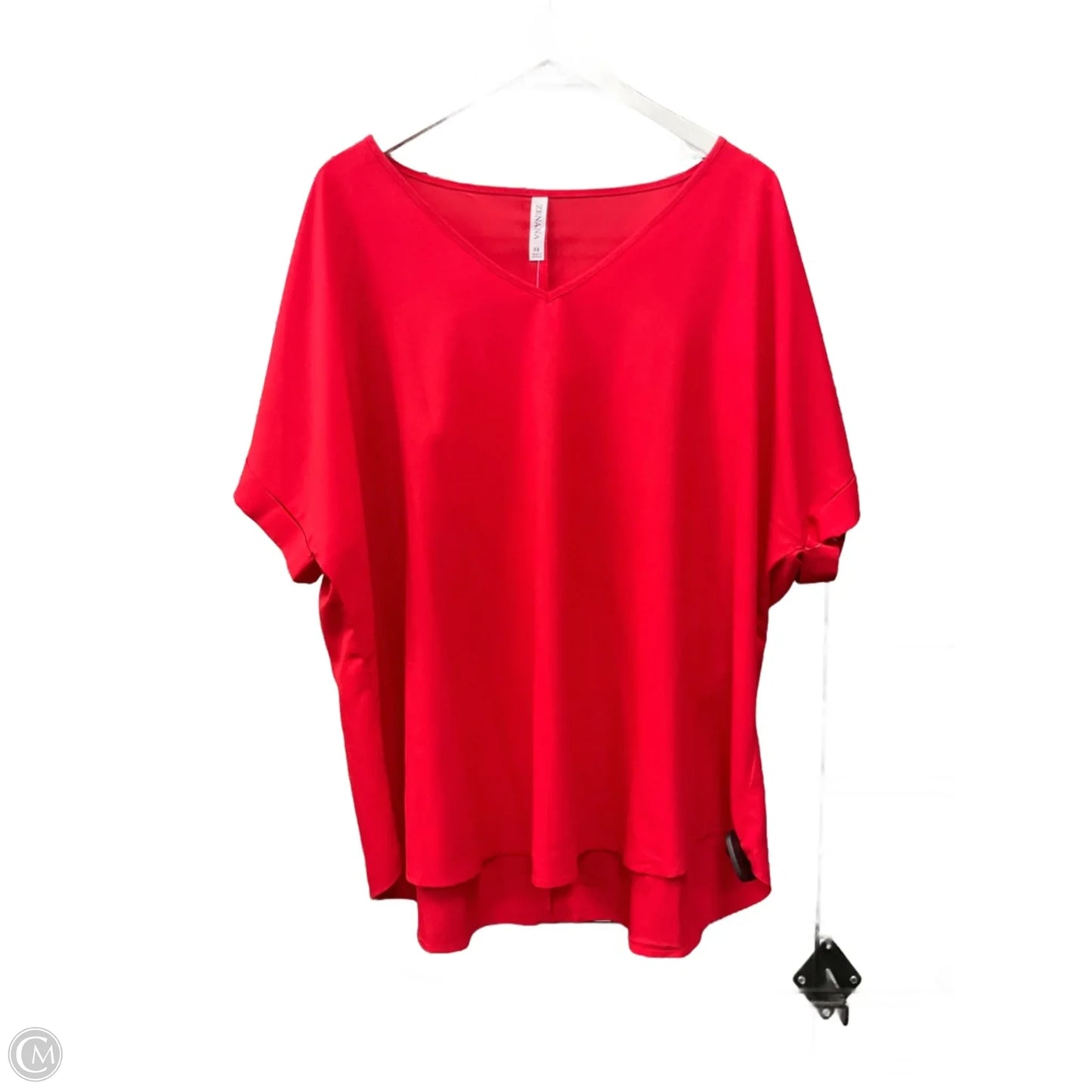 Top Short Sleeve By Zenana In Red, Size: 3x