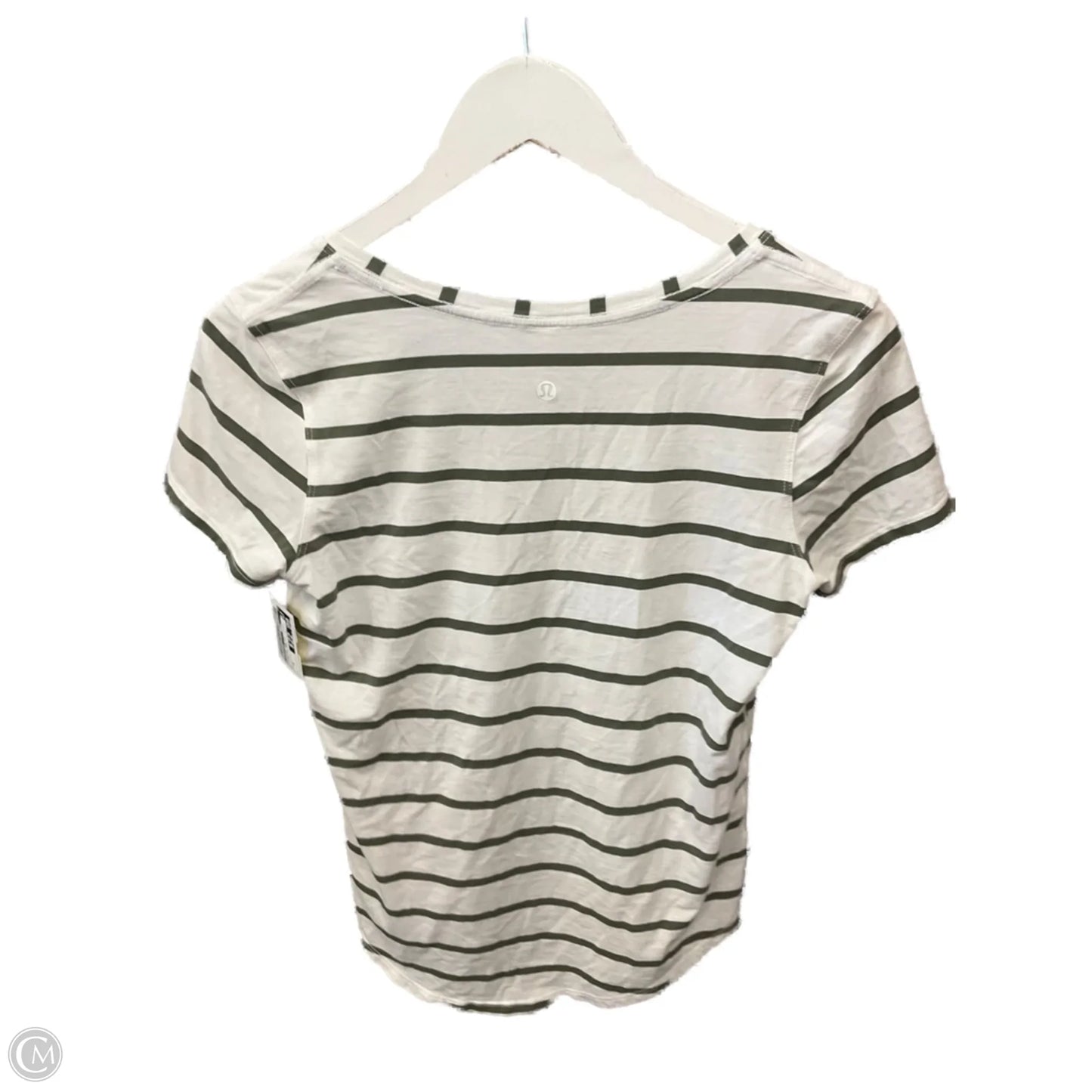 Athletic Top Short Sleeve By Lululemon In Striped Pattern, Size: 4