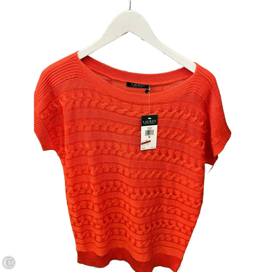 Sweater Short Sleeve By Lauren By Ralph Lauren In Orange, Size: M