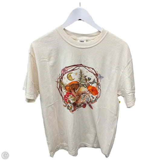 Top Short Sleeve By Comfort Colors In Cream, Size: L