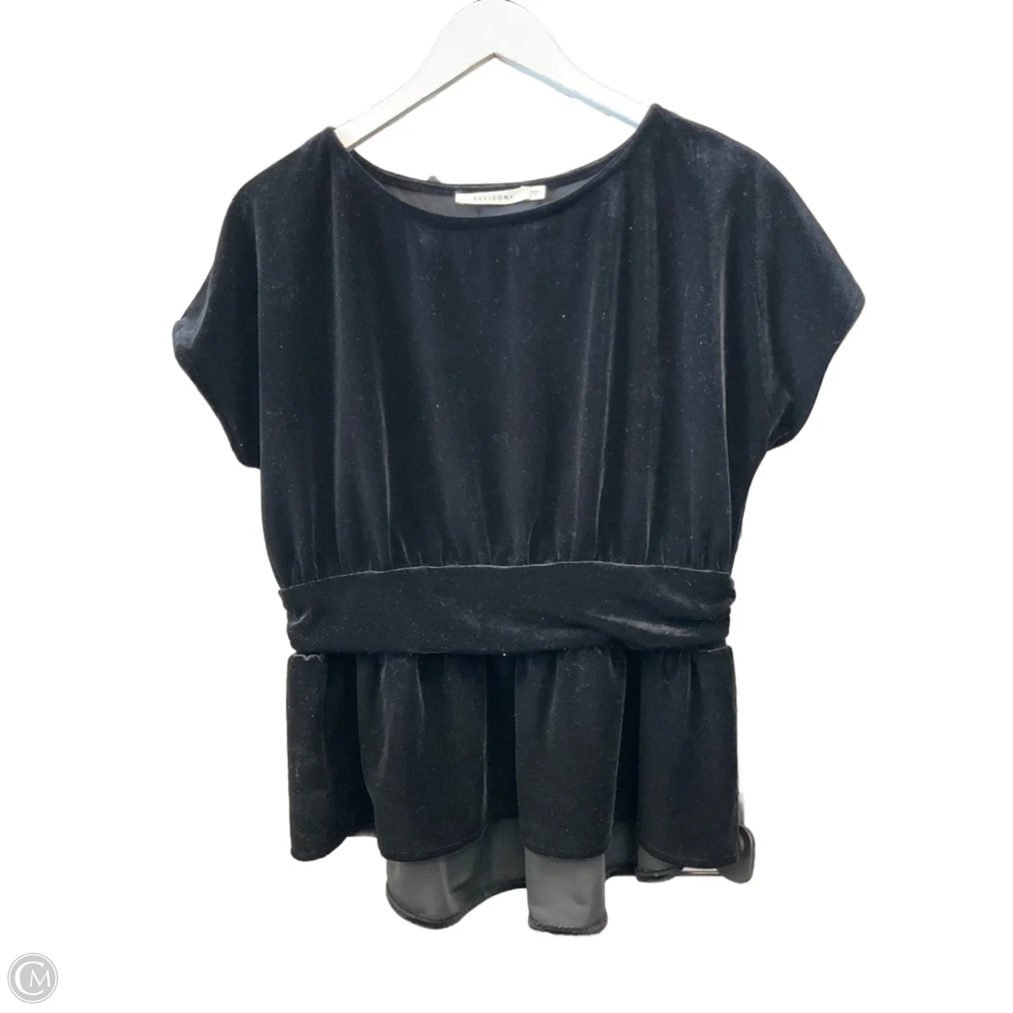 Top Short Sleeve By Ellison In Black, Size: L