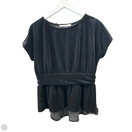 Top Short Sleeve By Ellison In Black, Size: L