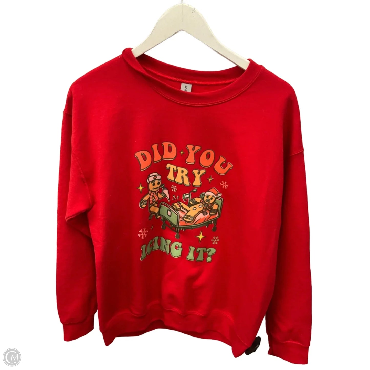 Sweatshirt Crewneck By Gildan In Red, Size: M