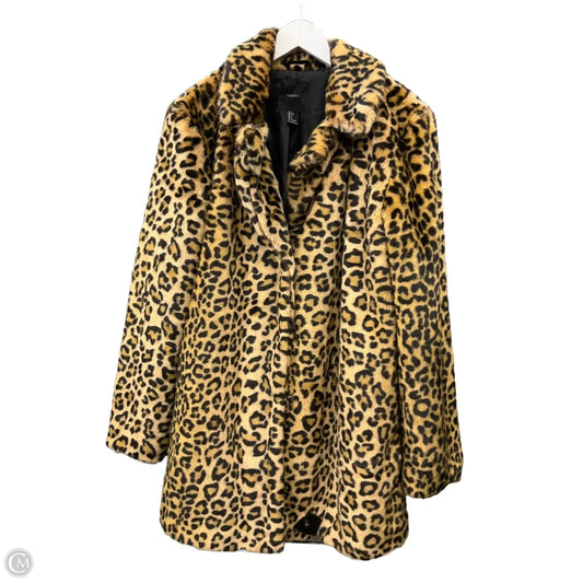 Jacket Faux Fur & Sherpa By Forever 21 In Animal Print, Size: L