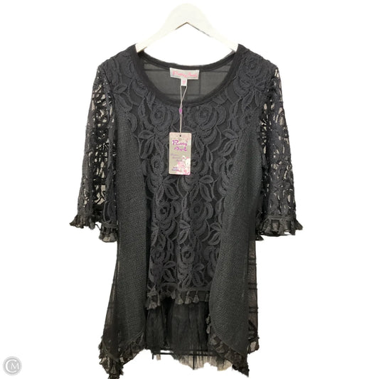 Tunic Short Sleeve By Pretty Angel In Black, Size: M