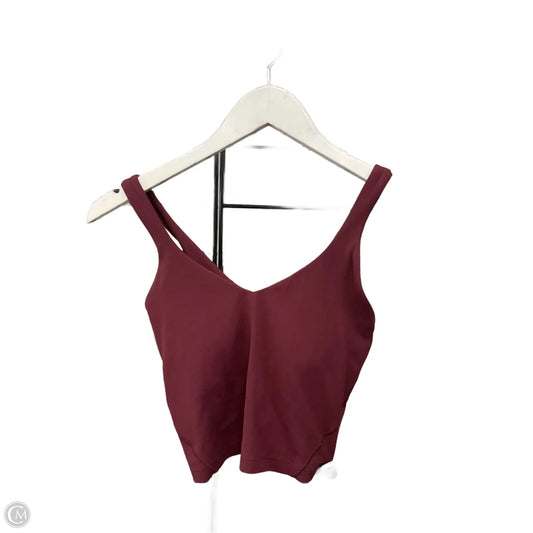 Athletic Bra By Lululemon In Maroon, Size: 2