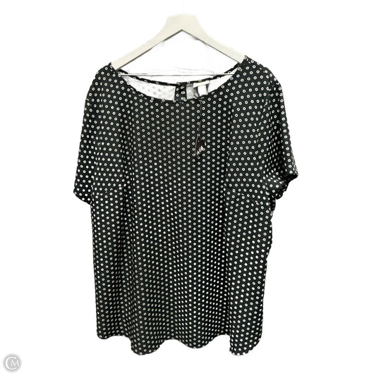 Top Short Sleeve By Ava & Viv In Black & White, Size: 3x