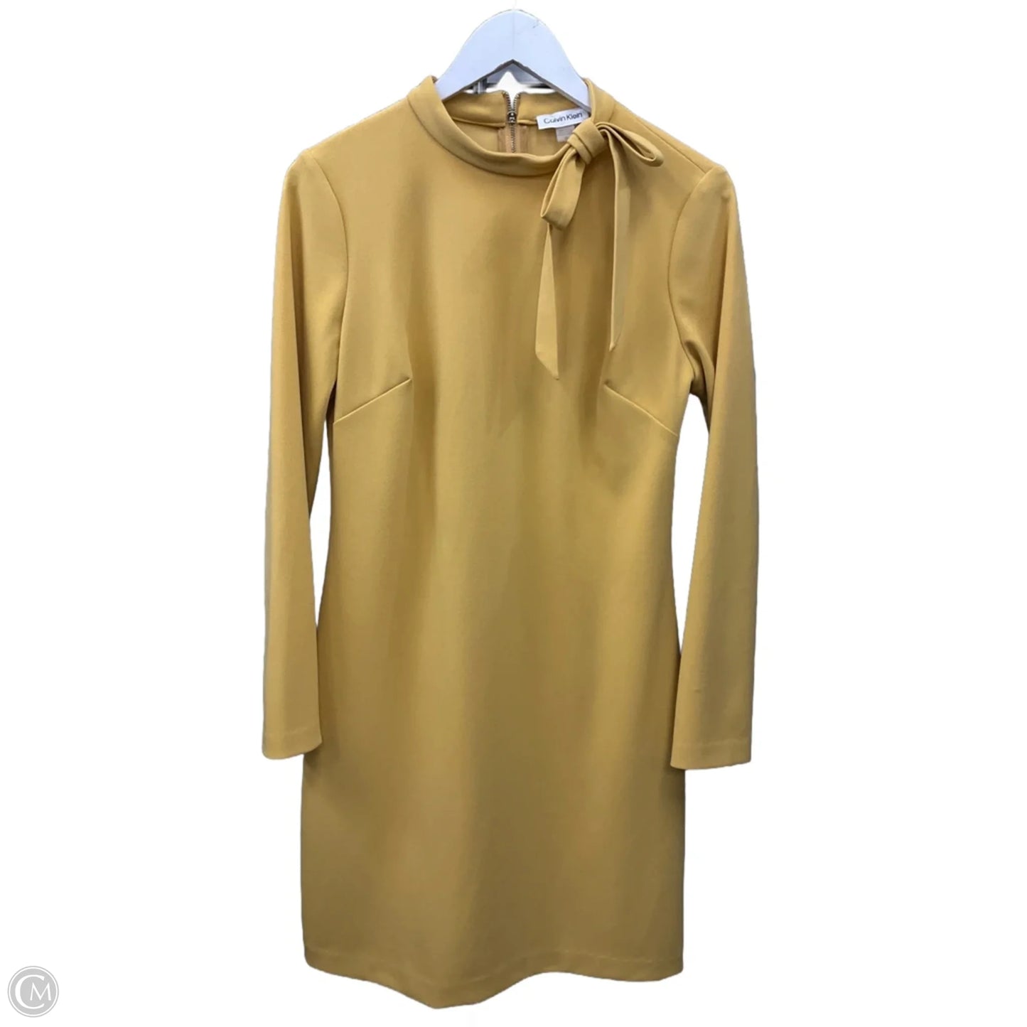 Dress Casual Midi By Calvin Klein In Yellow, Size: M