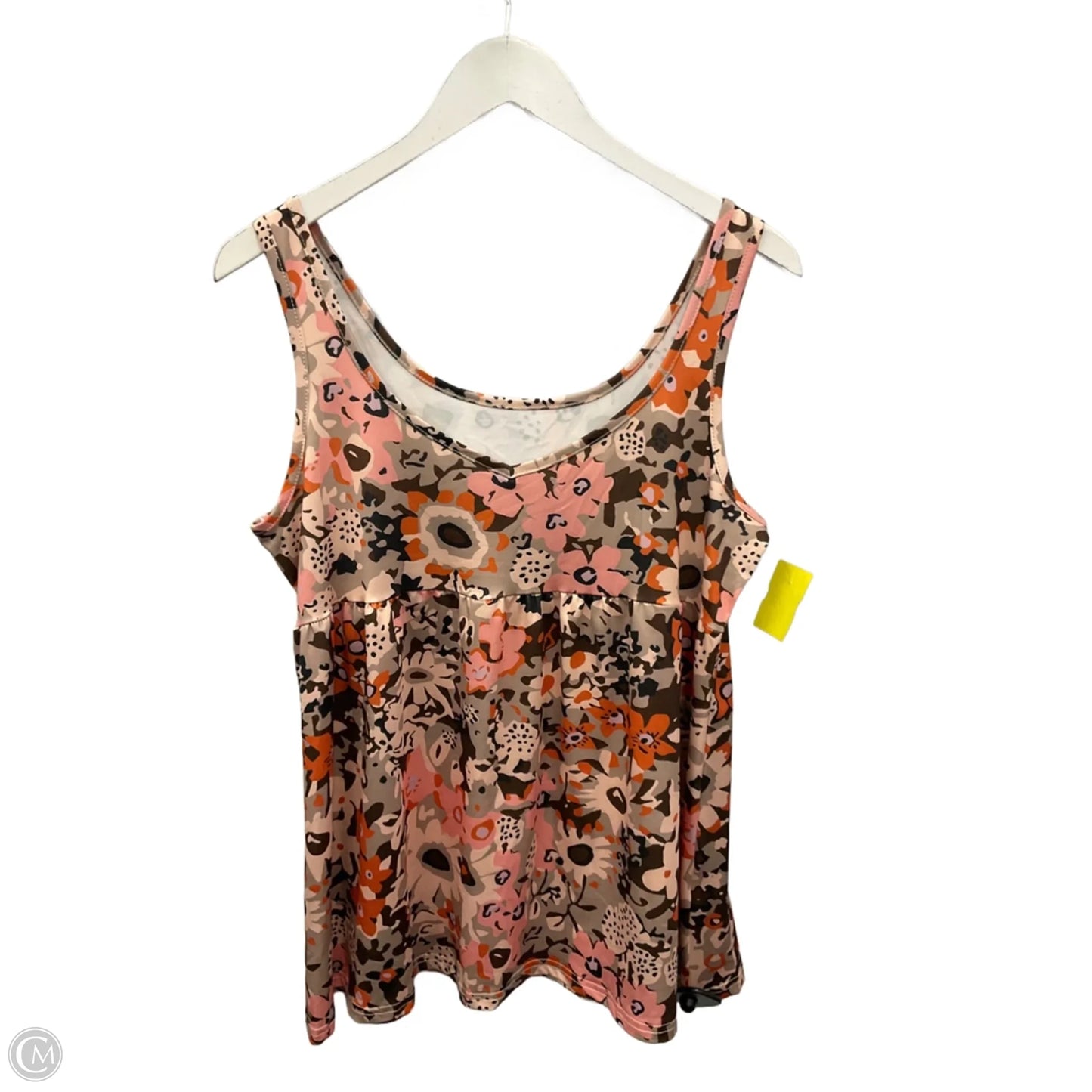 Top Sleeveless By Cme In Brown & Pink, Size: M