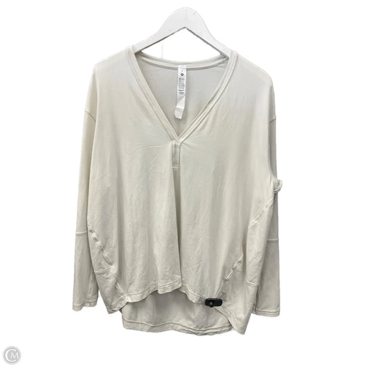 Athletic Top Long Sleeve Crewneck By Lululemon In White, Size: 8