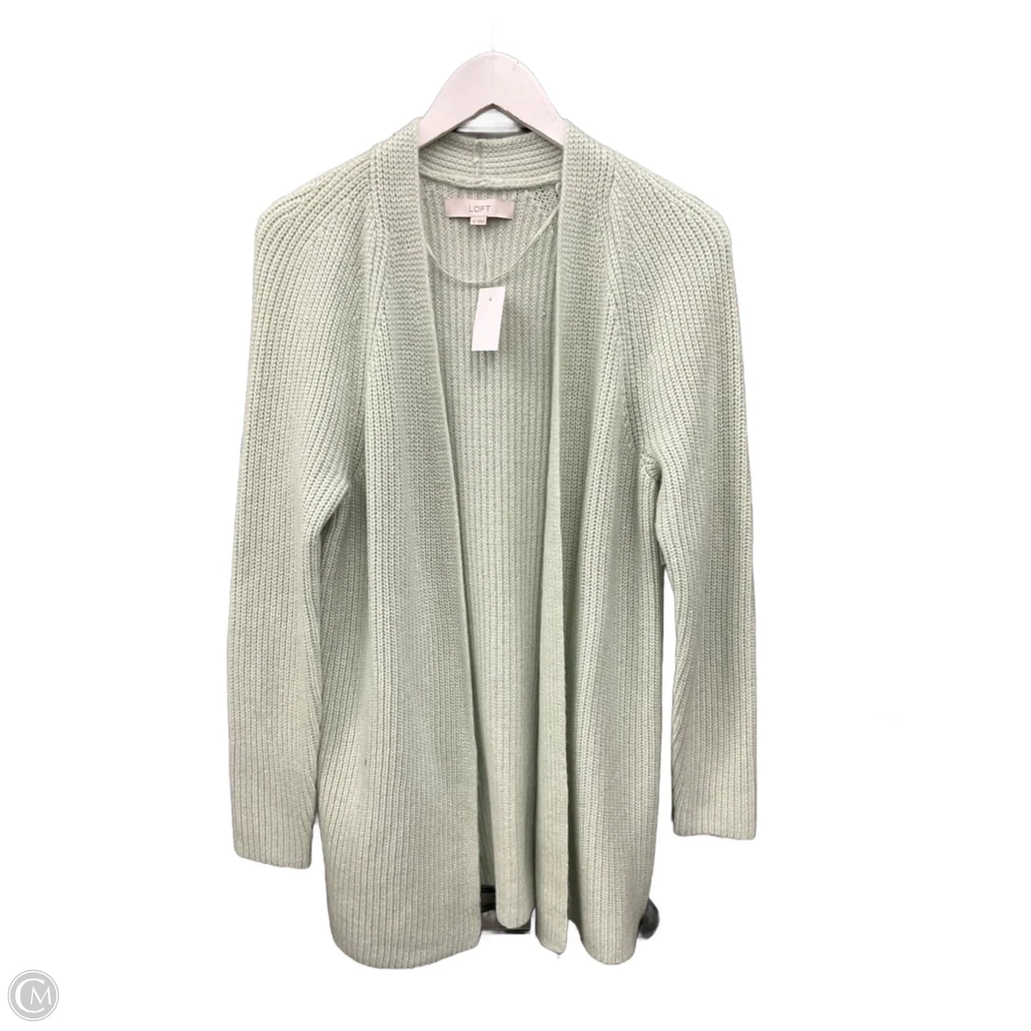 Sweater Cardigan By Loft In Green, Size: M