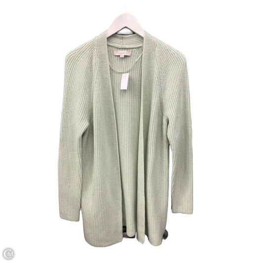 Sweater Cardigan By Loft In Green, Size: M