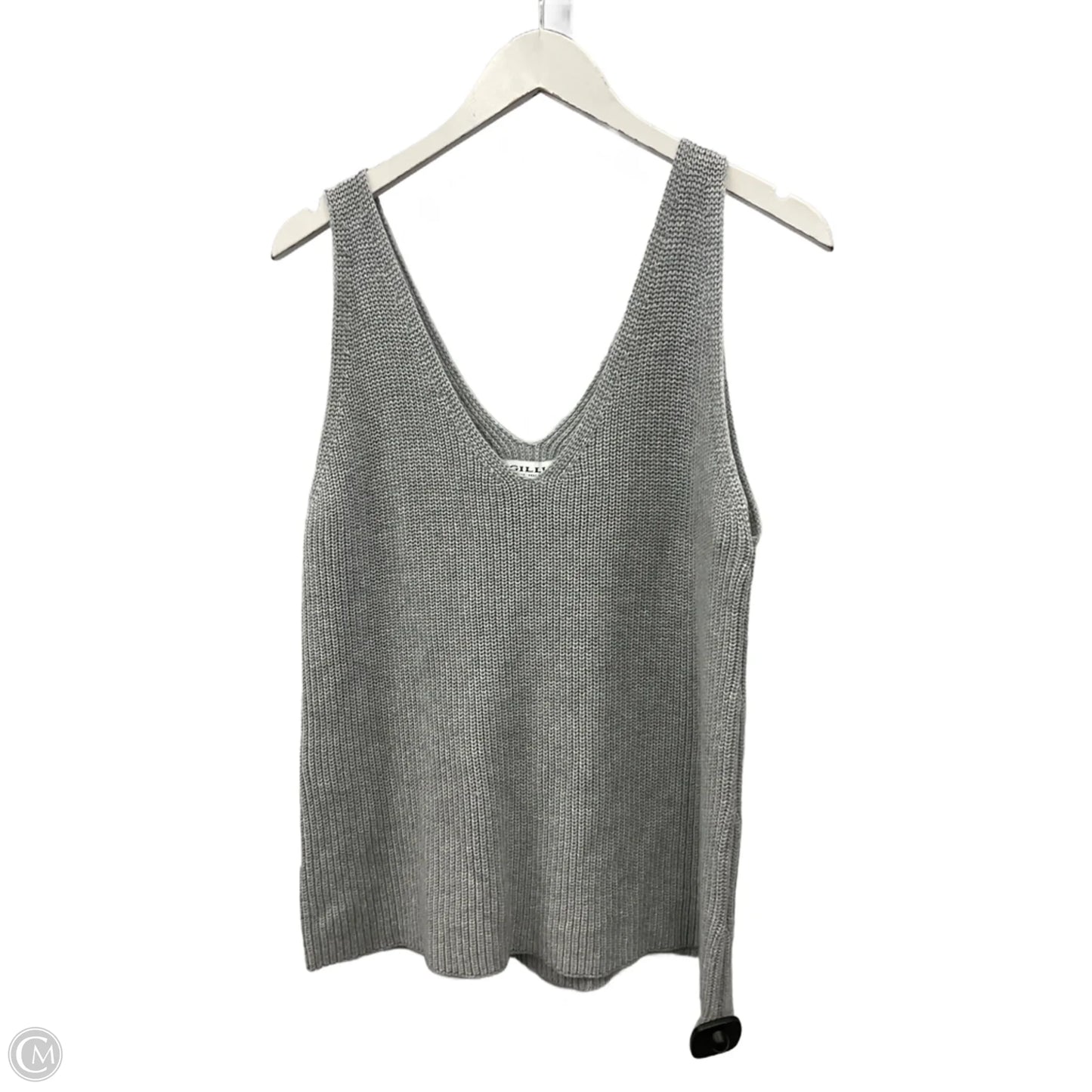 Sweater Short Sleeve By Gilli In Grey, Size: M