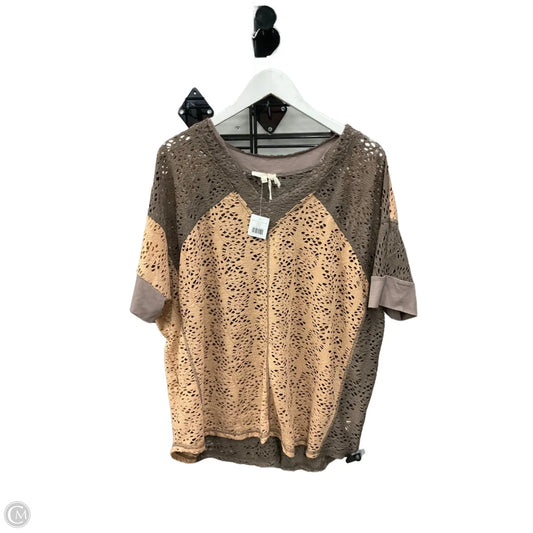 Top Short Sleeve By Mystree In Brown, Size: M
