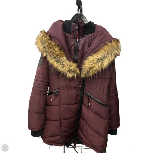 Coat Parka By Clothes Mentor In Maroon, Size: Xl