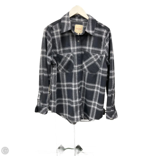 Jacket Shirt By Clothes Mentor In Blue, Size: L
