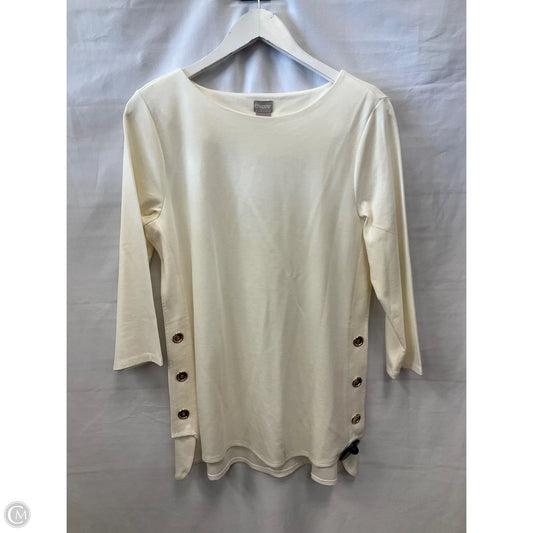 Top 3/4 Sleeve By Chicos In Cream, Size: S