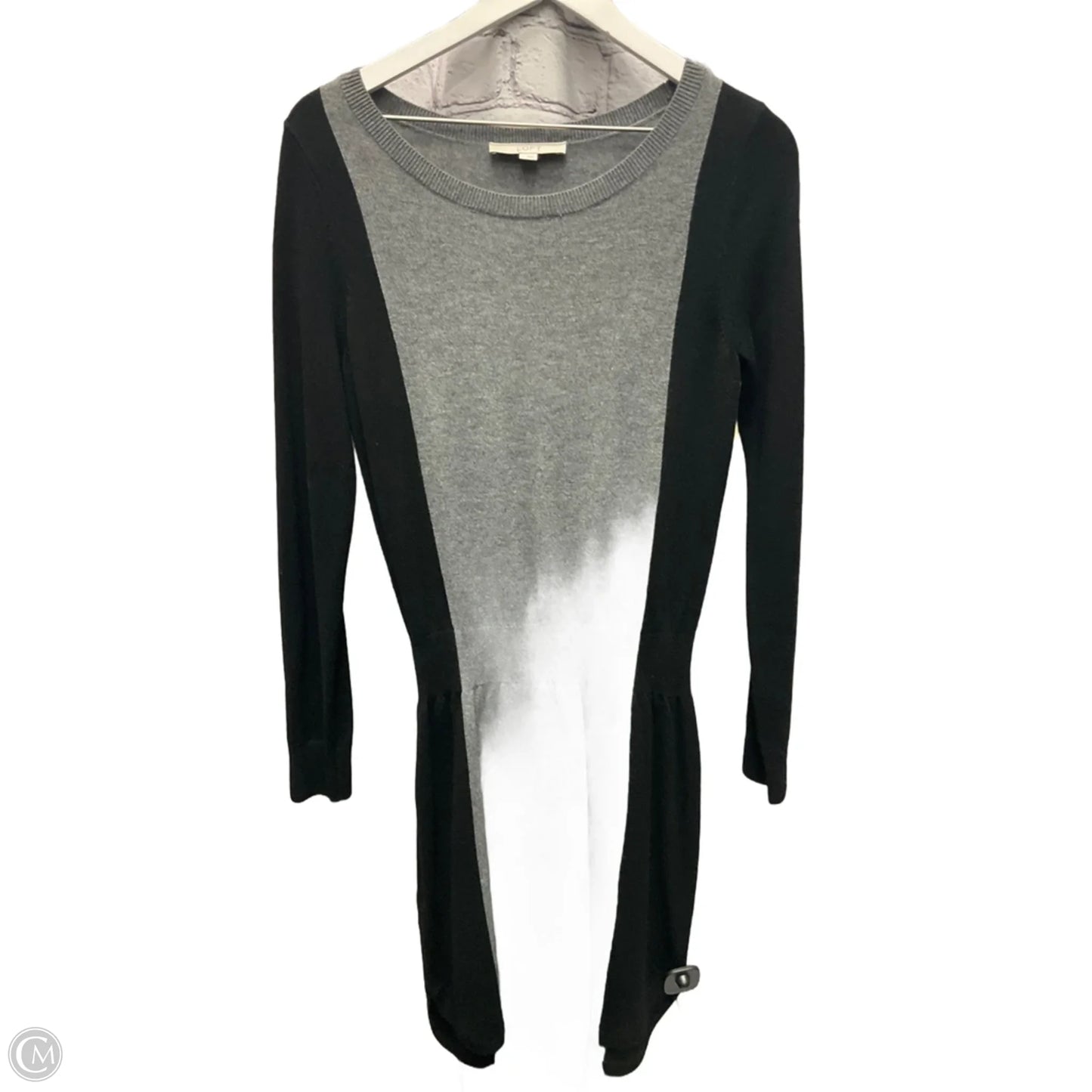 Dress Sweater By Loft In Black & Grey, Size: S