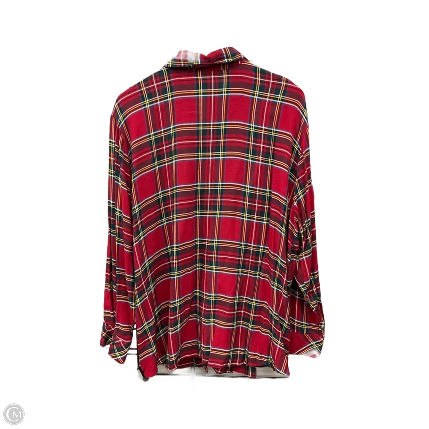Top Long Sleeve By Sanctuary In Plaid Pattern, Size: 2x