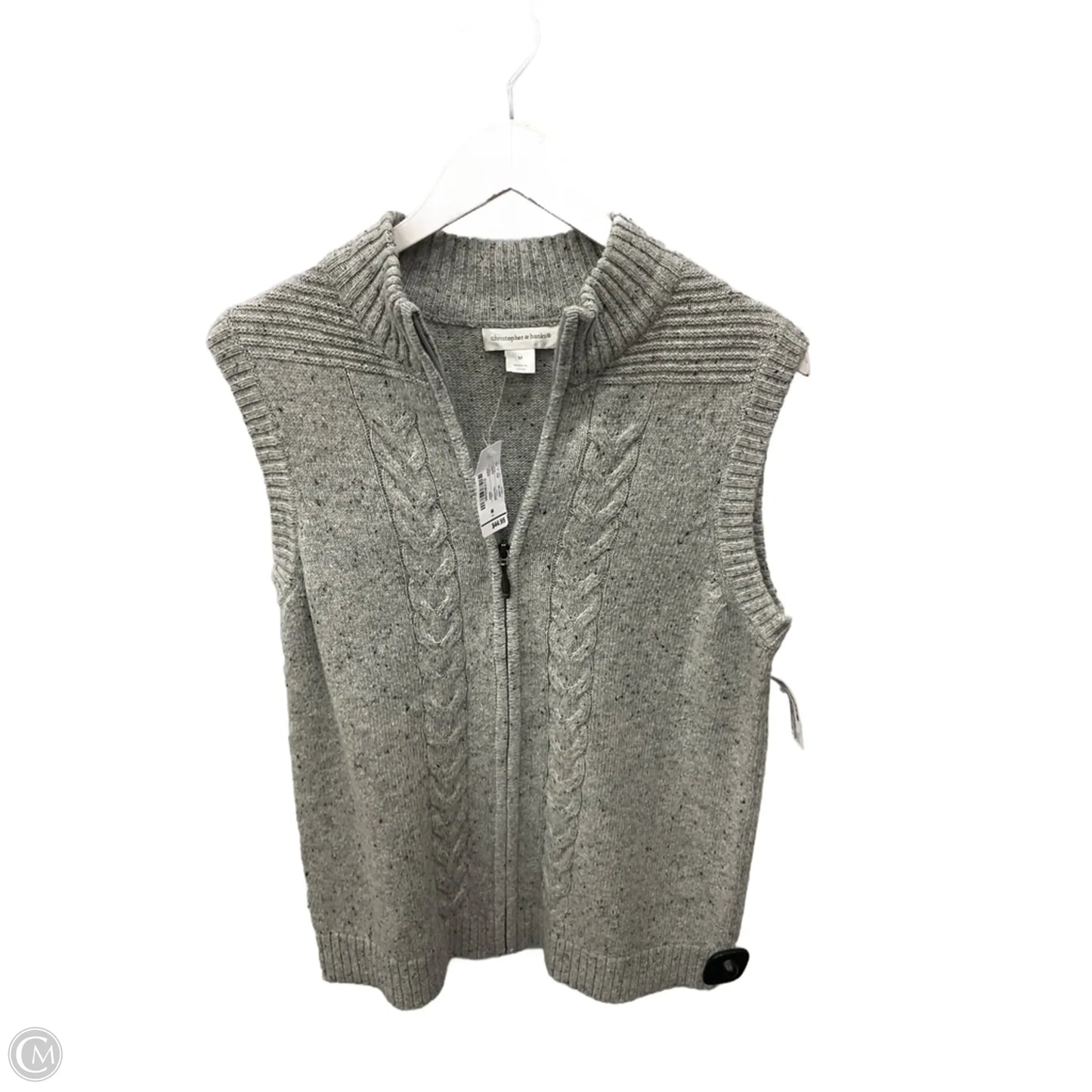 Sweater Short Sleeve By Christopher And Banks In Grey, Size: M