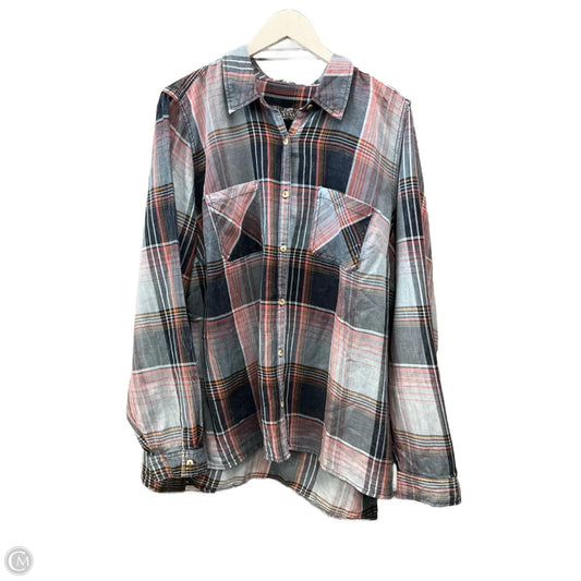 Top Long Sleeve By Maurices In Blue, Size: 2x