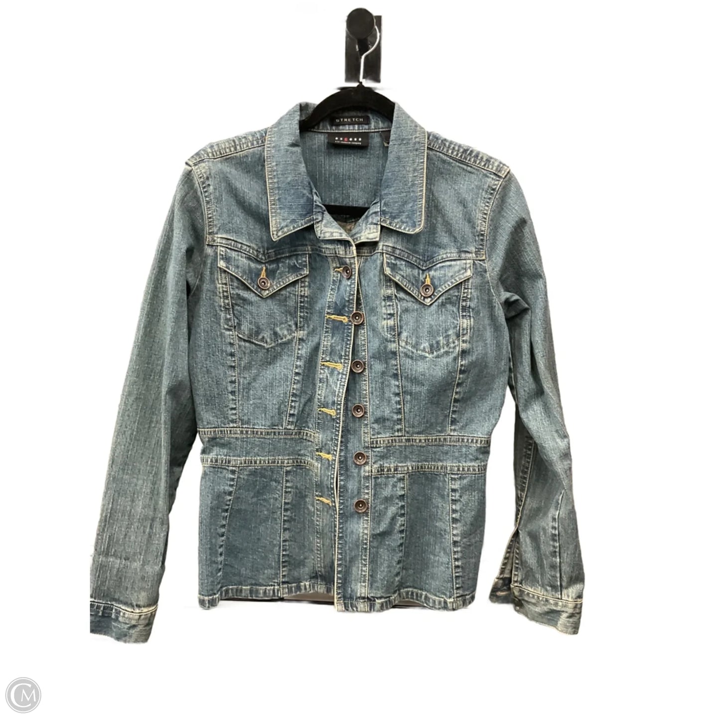 Jacket Denim By Axcess In Blue Denim, Size: M
