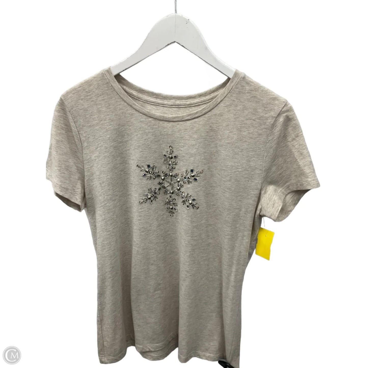 Top Short Sleeve By Merona In Beige, Size: L