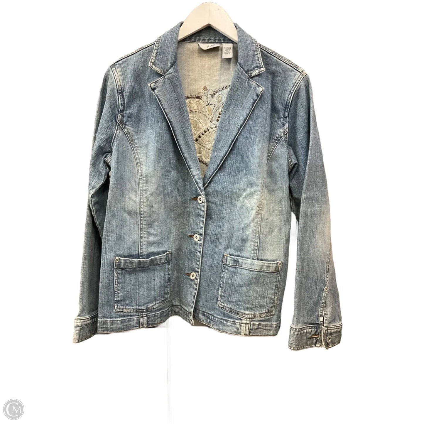 Jacket Denim By Chicos In Blue Denim, Size: M