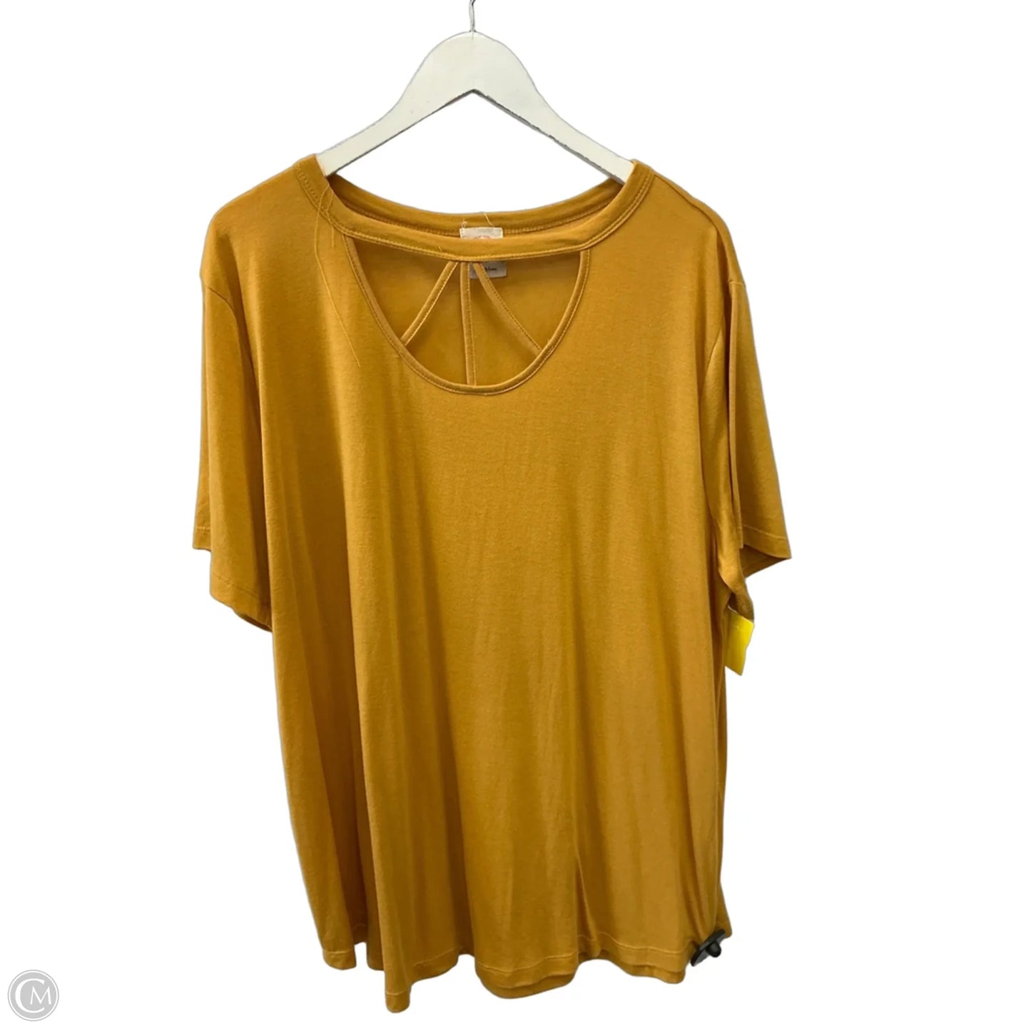 Top Short Sleeve By Clothes Mentor In Yellow, Size: 3x
